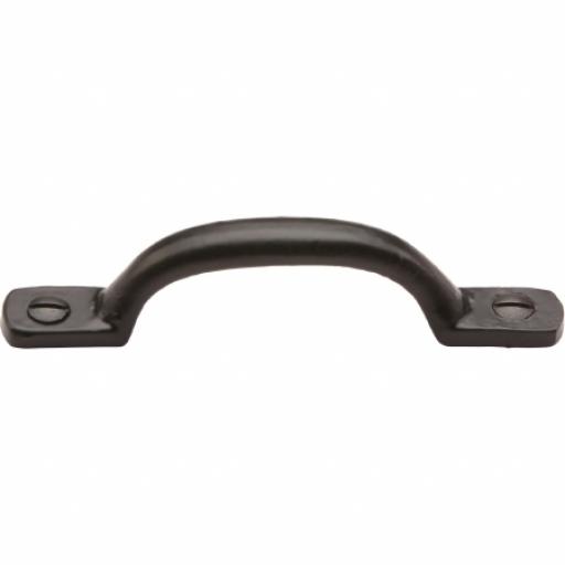 D Handle Smooth Black Iron 10cm